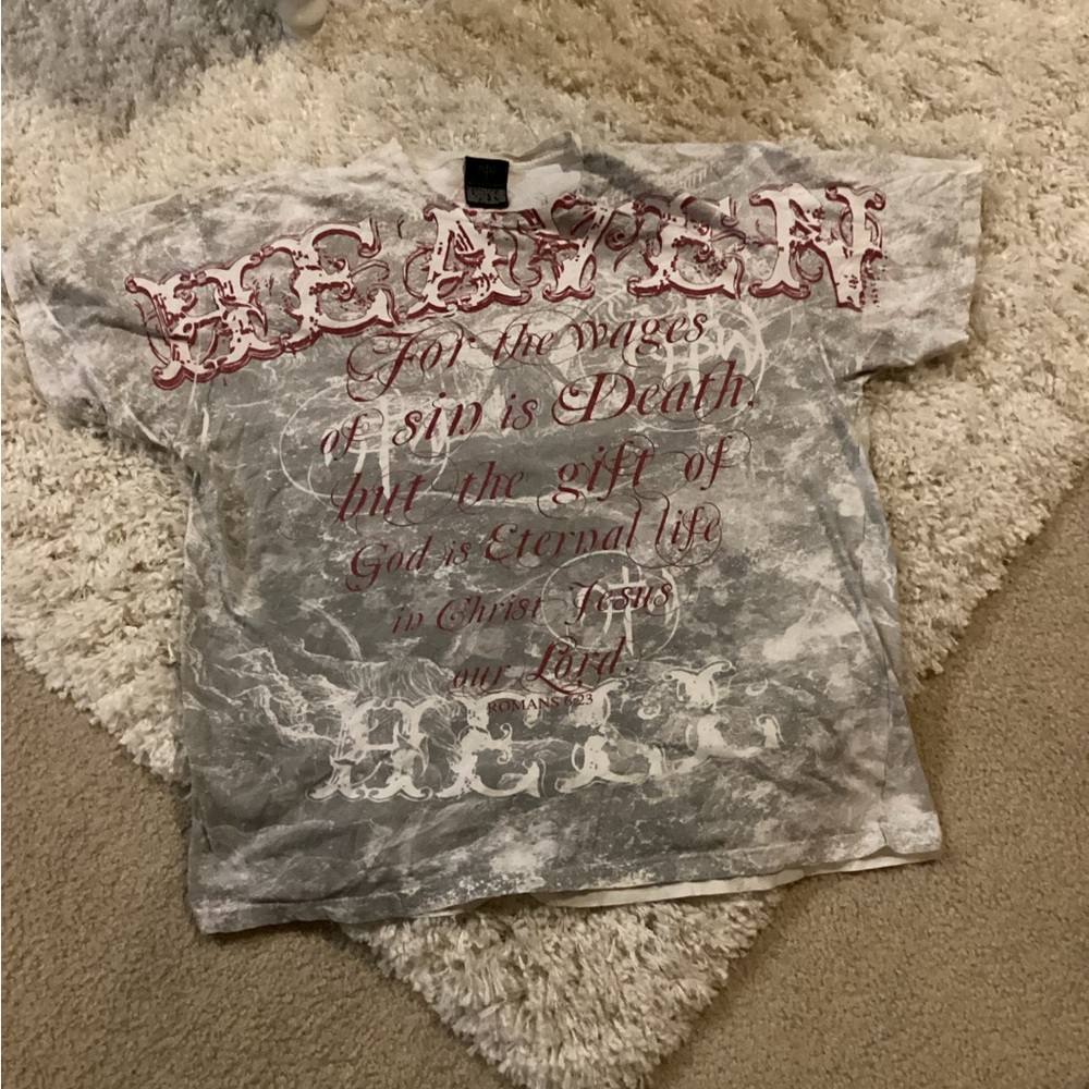 Religious Graphic Tee - Gray